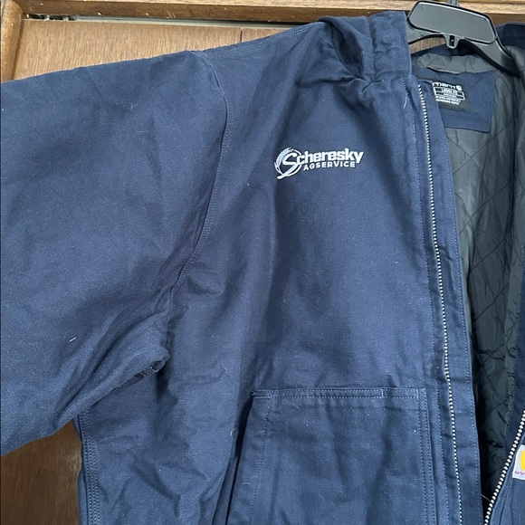 Carhartt Navy men’s loose fit washed duck insulated jacket - Picture 7 of 13